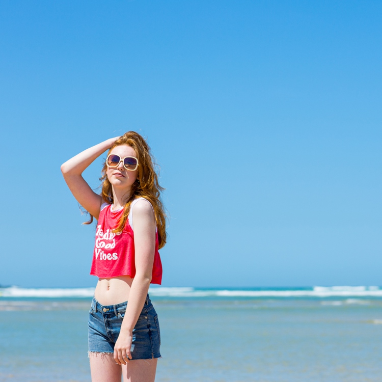 Colourful beach lifestyle photoin Cornwall by Marianne Taylor.