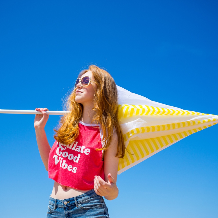 Colourful beach lifestyle photoin Cornwall by Marianne Taylor.