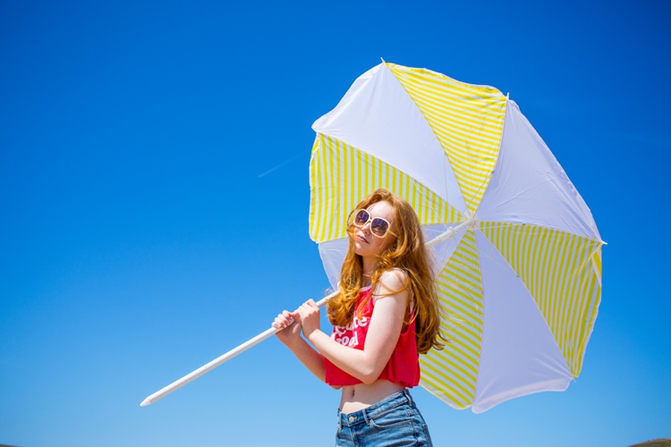 Colourful beach lifestyle photoin Cornwall by Marianne Taylor.