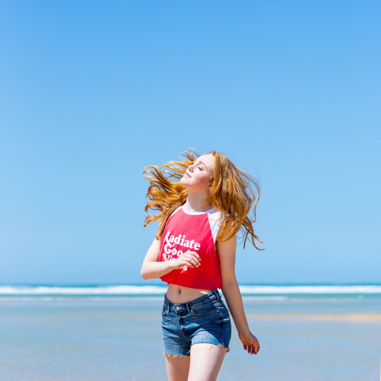 Colourful beach lifestyle photoin Cornwall by Marianne Taylor.