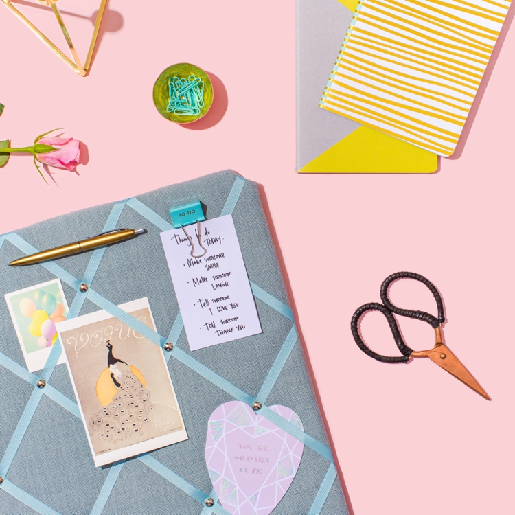 Colourful product photography and styling of memo boards by Marianne Taylor.