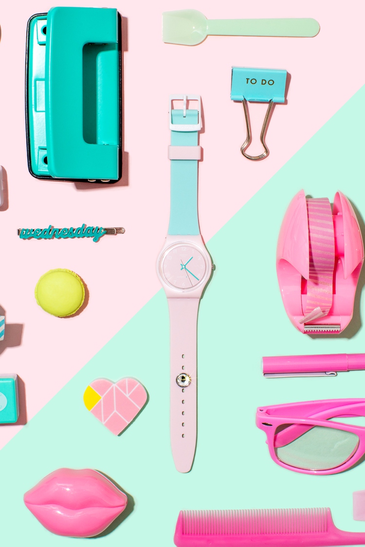 Colourful product photography and styling for SwatchX by Marianne Taylor.