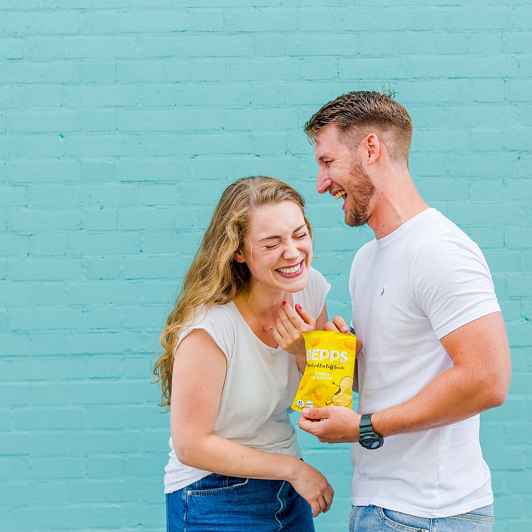 Colourful content creation for Bepps vegan snacks. Product photography & styling by Marianne Taylor.