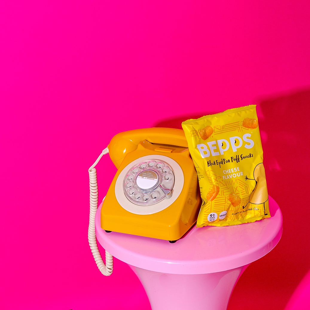 Colourful content creation for Bepps Snacks. Product photography & styling by Marianne Taylor.