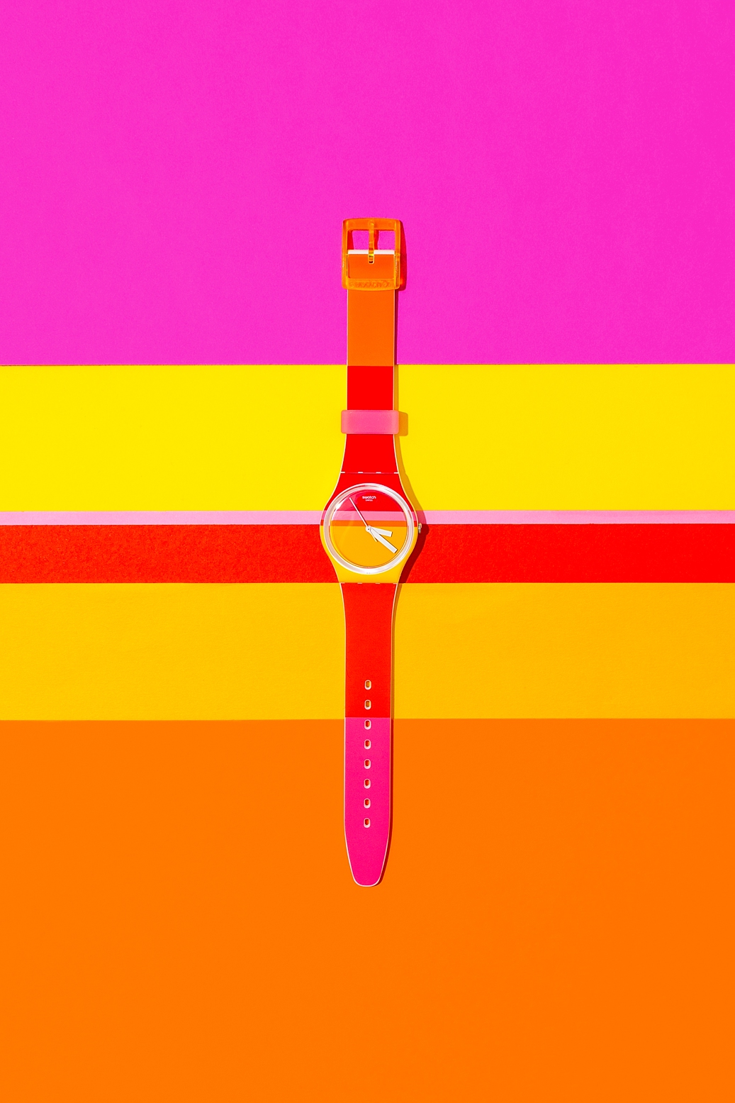 Colourful content and product photography for Swatch by Marianne Taylor.