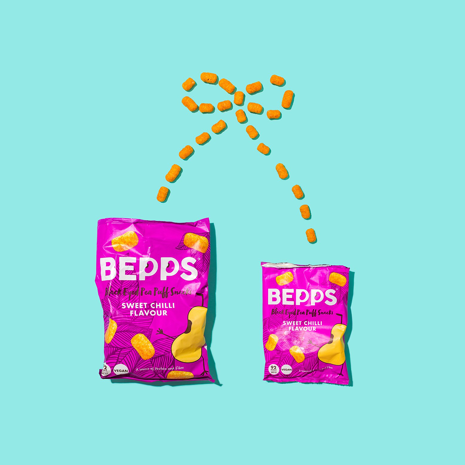 Colourful content creation for Bepps Snacks. Product photography & styling by Marianne Taylor.