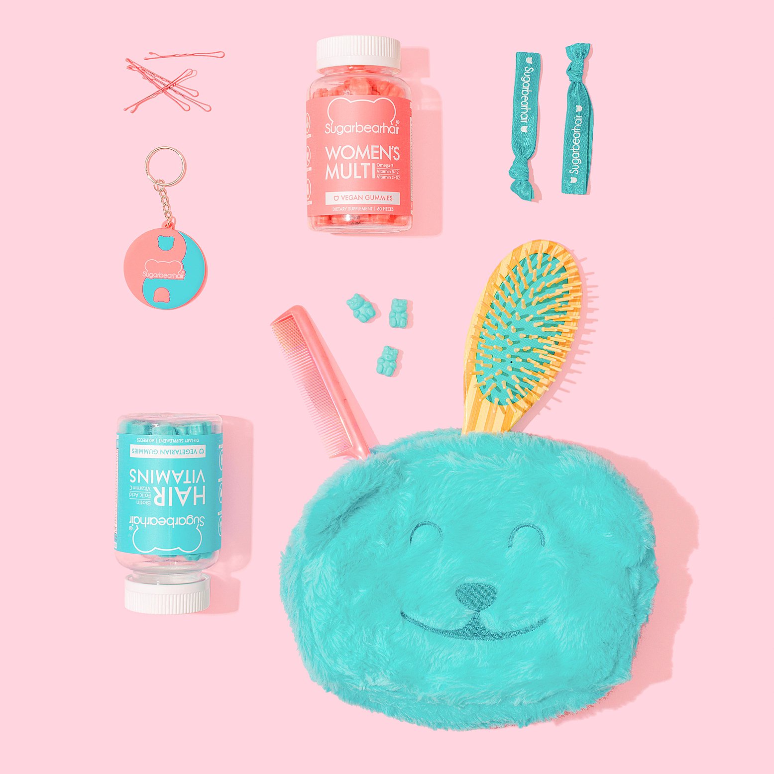 Colourful content creation for SugarBearHair. Product photography & styling by Marianne Taylor.