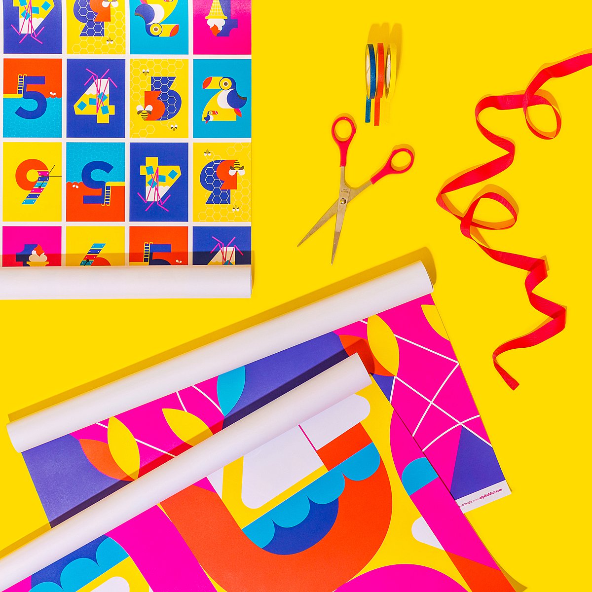 Colourful content creation for Alphablots. Styled stills product photography by Marianne Taylor.