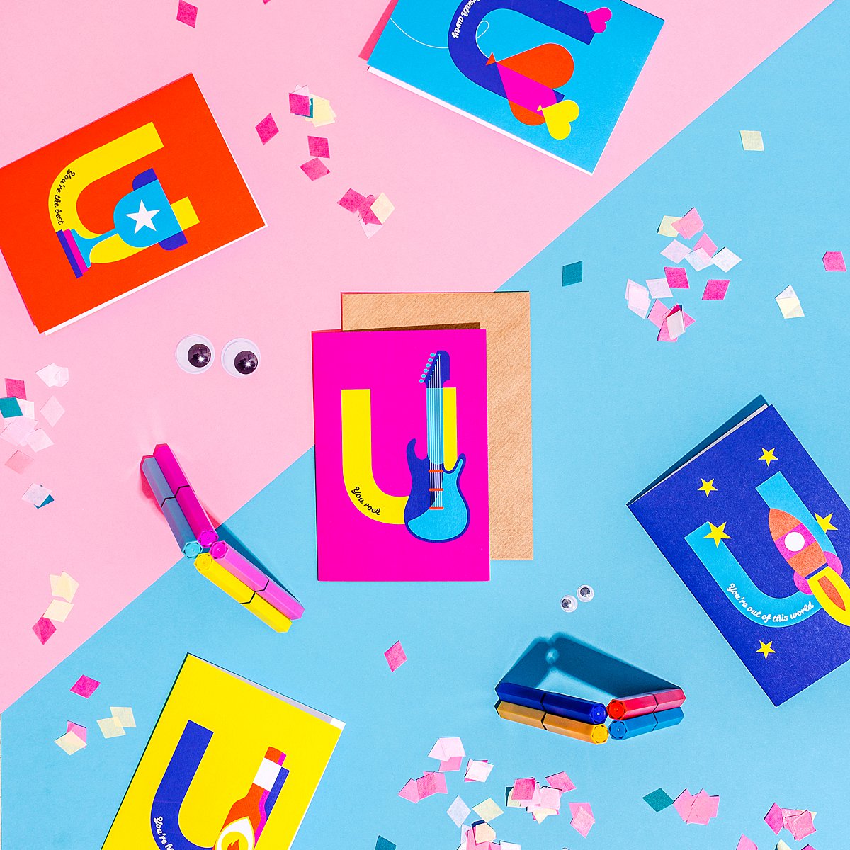 Colourful content creation for Alphablots. Styled stills product photography by Marianne Taylor.