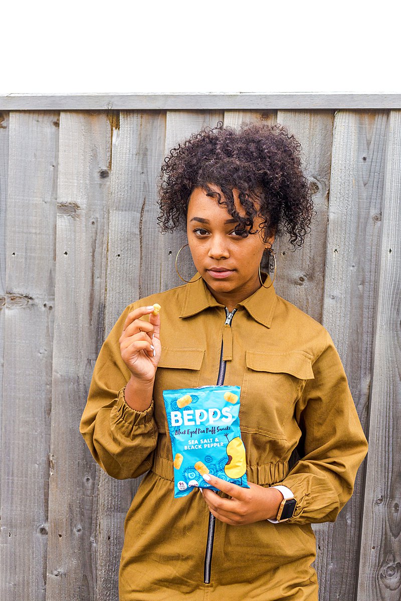Colourful content creation for Bepps vegan snacks. Styled stills and lifestyle product photography by Marianne Taylor.