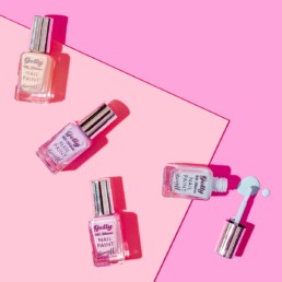 Colourful content creation for Barry M cosmetics. Styled makeup product photography by Marianne Taylor.