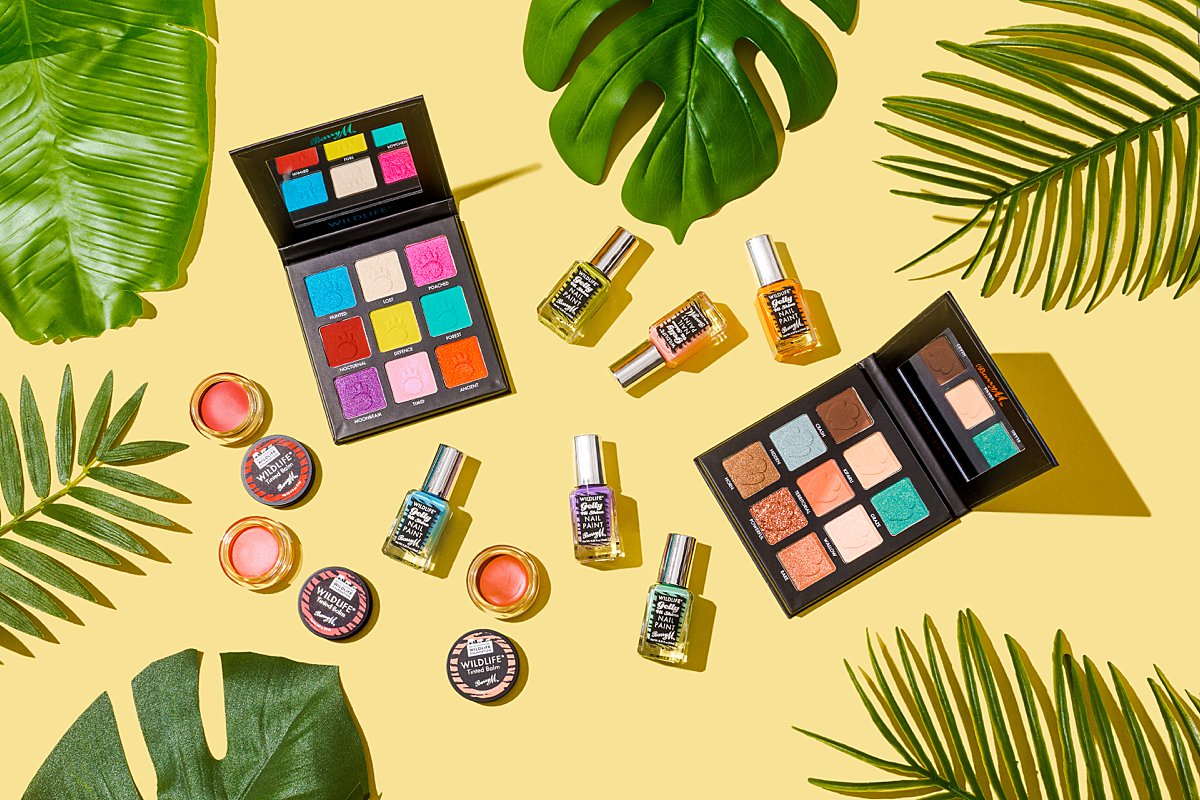 Colourful content creation for Barry M cosmetics. Styled makeup product photography by Marianne Taylor.