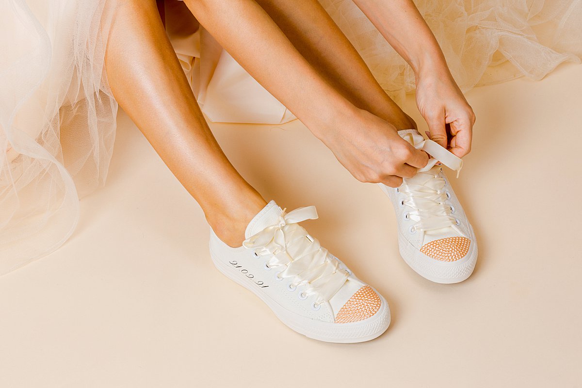 Product lifestyle photography & content creation for Wedding Converse. Product photography & styling by Marianne Taylor.