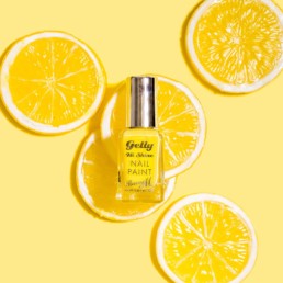 Colour-filled beauty product content creation for Barry M cosmetics. Styled makeup product stills photography by Marianne Taylor.