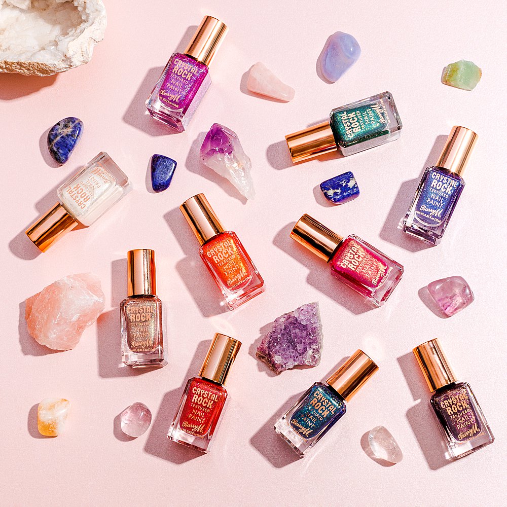 Colour-filled beauty product content creation for Barry M cosmetics. Styled makeup product stills photography by Marianne Taylor.
