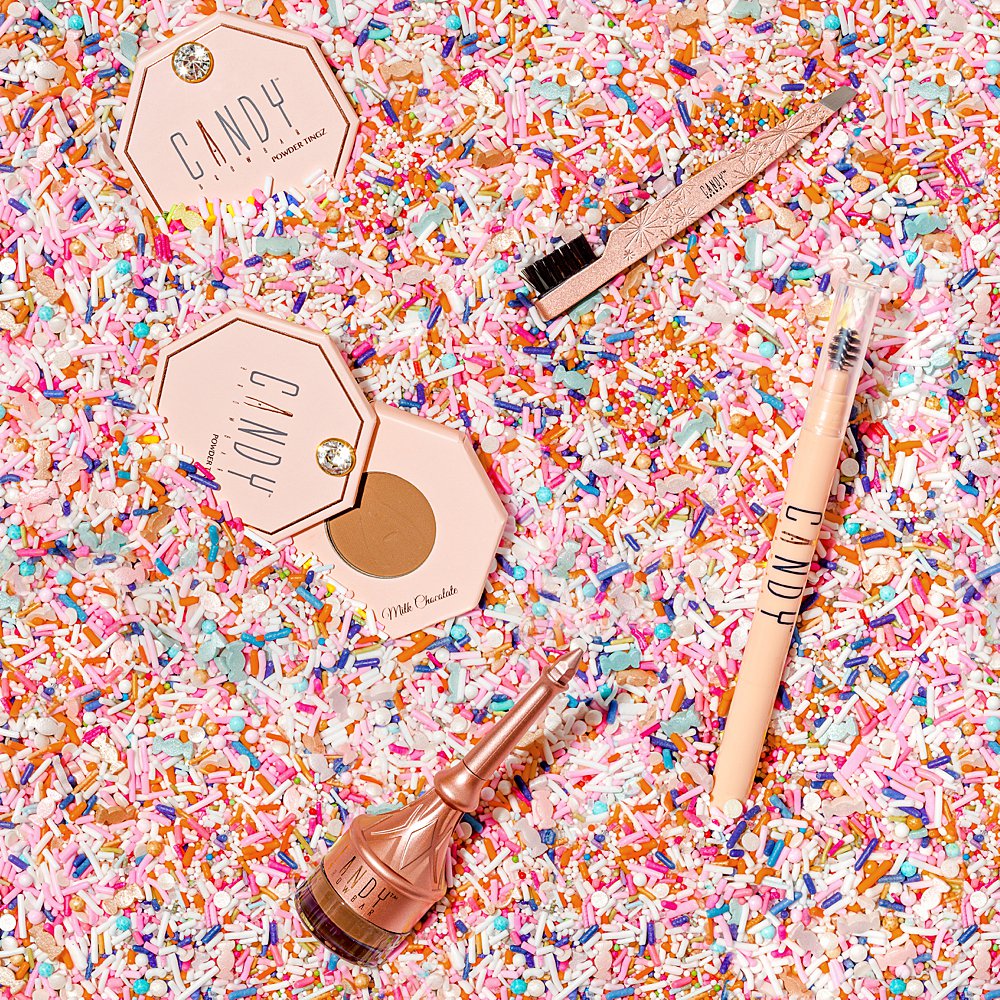 Candyland product still life photography & stop motion animation for Candy Brow Bar beauty products. Product photography & styling by Marianne Taylor.