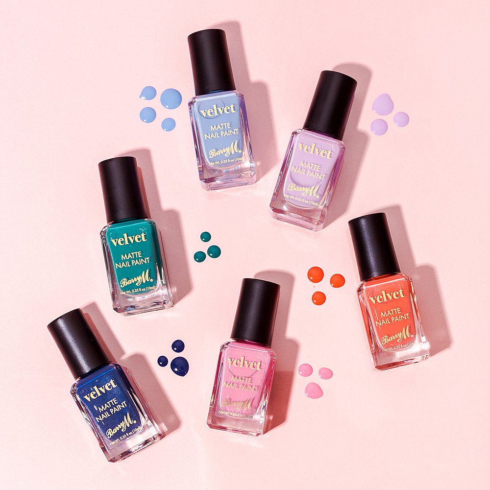 Beauty stills content creation for Barry M cosmetics bursting with colour. Styled makeup and cosmetics product stills photography by Marianne Taylor.