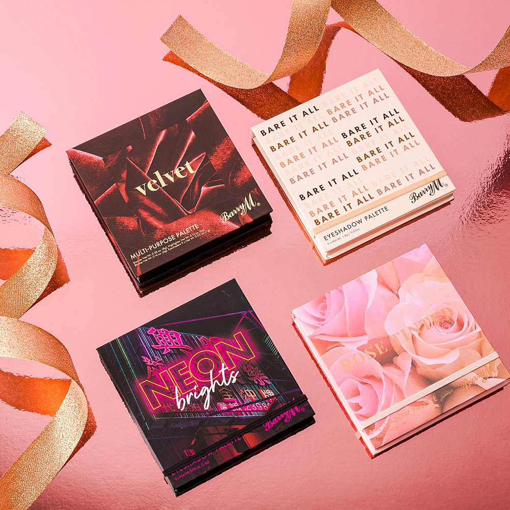 Beauty stills content creation for Barry M cosmetics bursting with colour. Styled makeup and cosmetics product stills photography by Marianne Taylor.