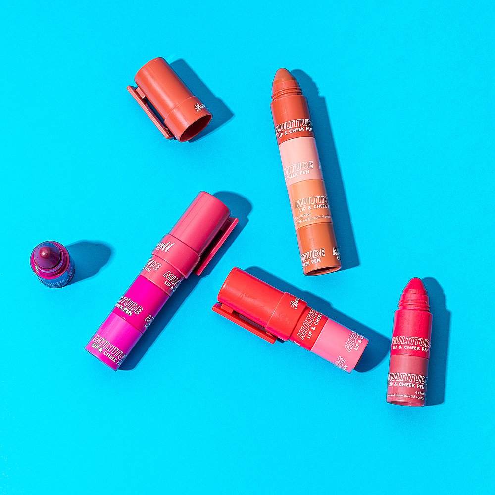 Beauty stills content creation for Barry M cosmetics with lots of colour. Styled makeup and cosmetics product stills photography by Marianne Taylor.