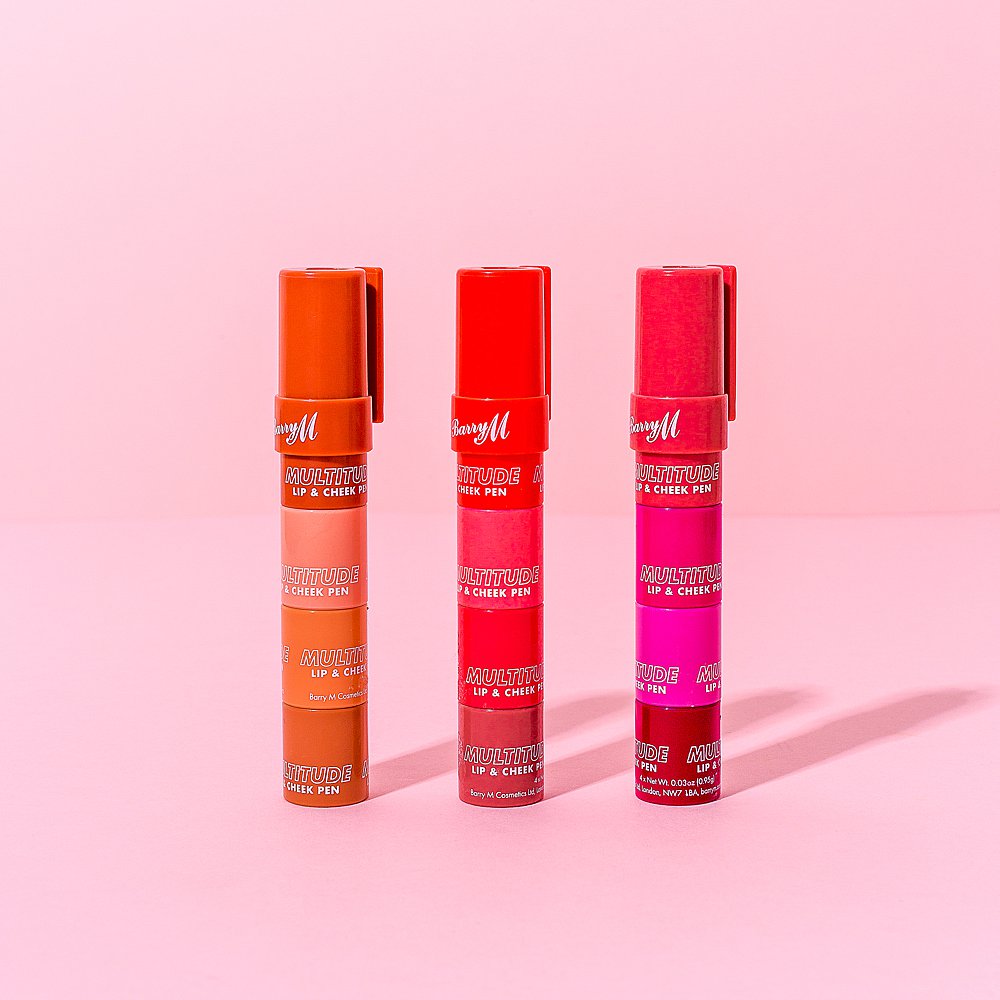 Beauty stills content creation for Barry M cosmetics with lots of colour. Styled makeup and cosmetics product stills photography by Marianne Taylor.