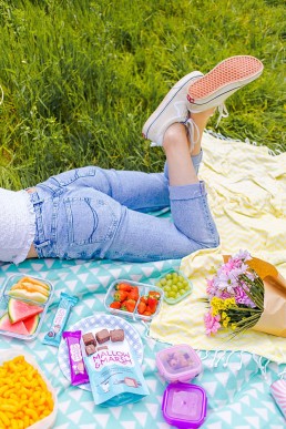 Colourful content creation for Mallow and Marsh snacks. Styled product and lifestyle photography by Marianne Taylor.