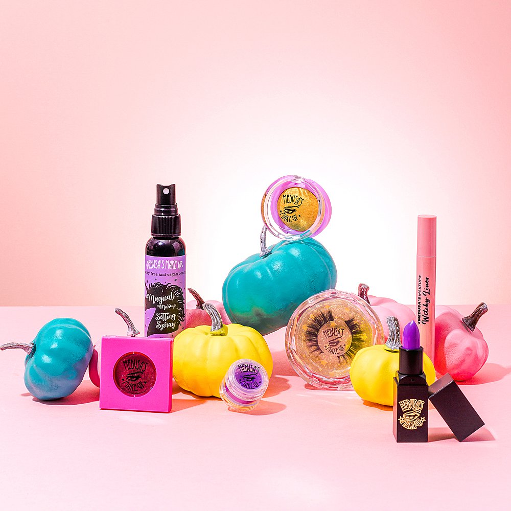 Colourful content creation for Medusa's make-up. Styled beauty product stills photography by Marianne Taylor.
