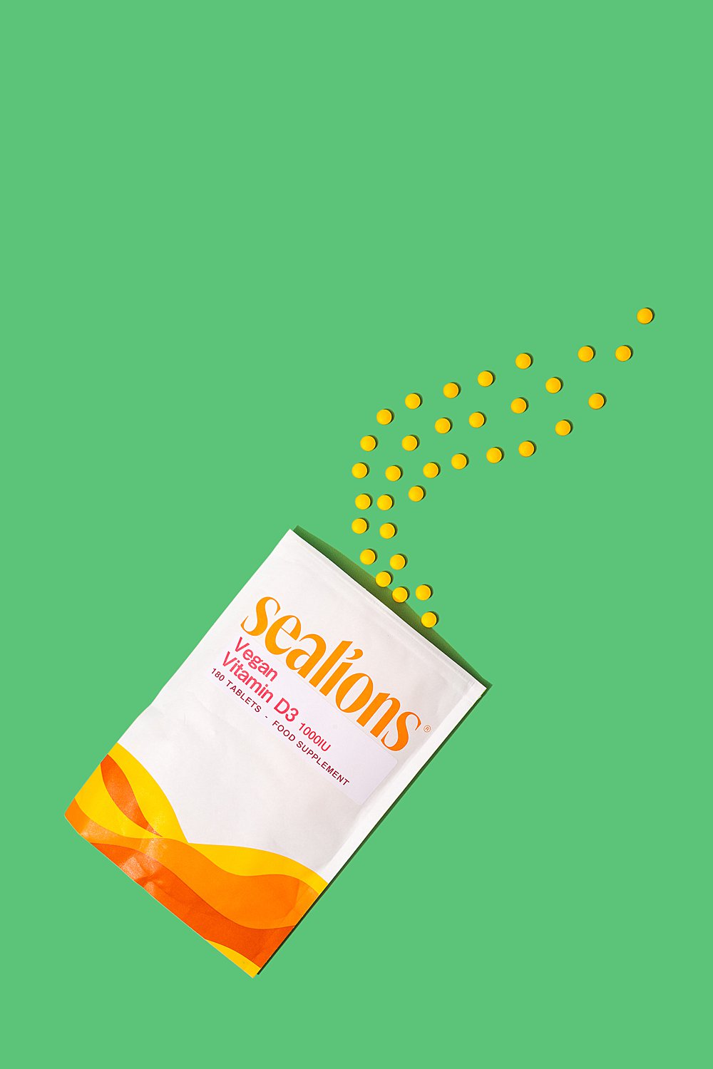 Colourful content creation for Sealions vitamin brand. Styled health product stills photography by Marianne Taylor.