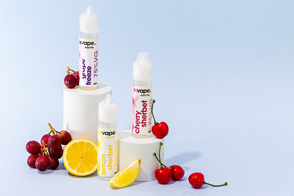 Content creation for 88vape with bright colours. Styled product stills photography by Marianne Taylor.