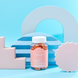 Pastel coloured beauty product content creation for Sugarbearhair vitamins. Styled health product stills photography by Marianne Taylor.