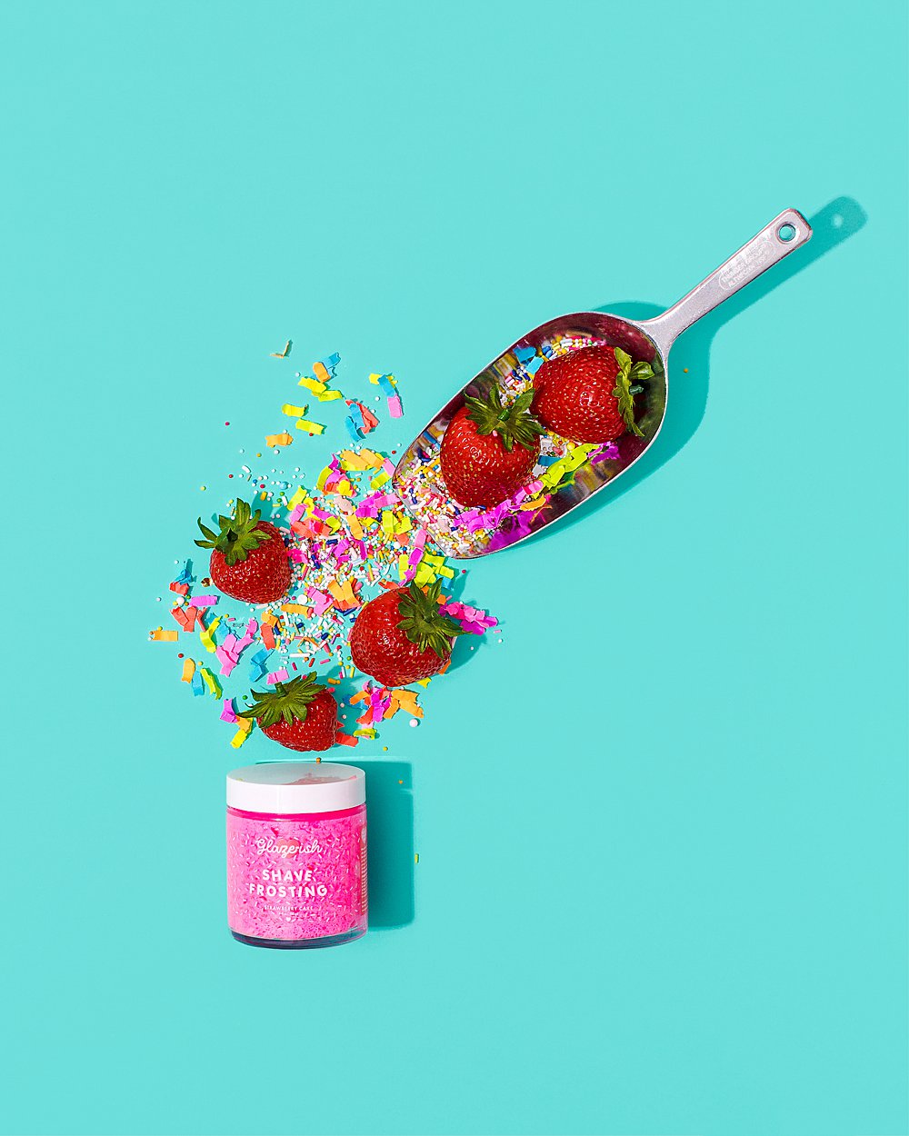 Brightly coloured beauty product content creation for Glaze-ish. Styled product stills photography by HIYA MARIANNE.