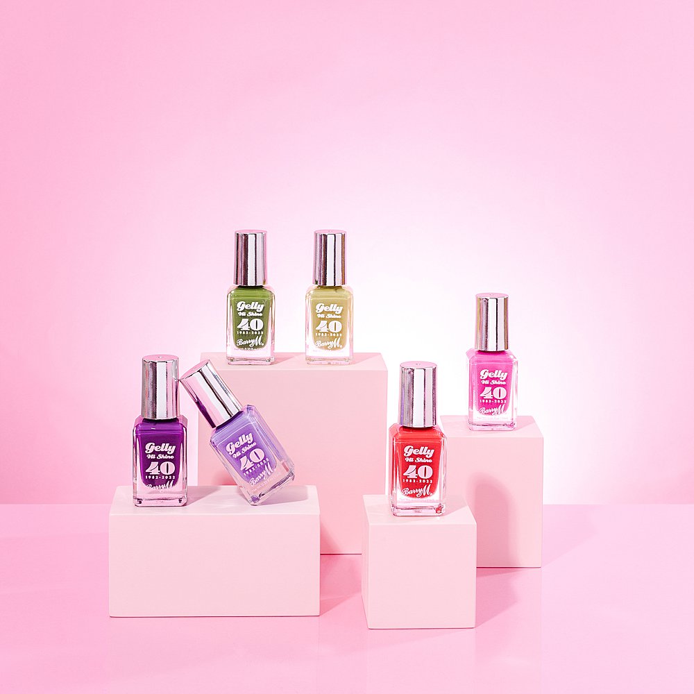 Colourful art direction and product photography for Barry M Cosmetics. Beauty product photography & styling by HIYA MARIANNE.