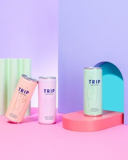 Colourful content creation and creative still life photography for Trip CBD brand. Playful product photography, art direction and styling by HIYA MARIANNE.