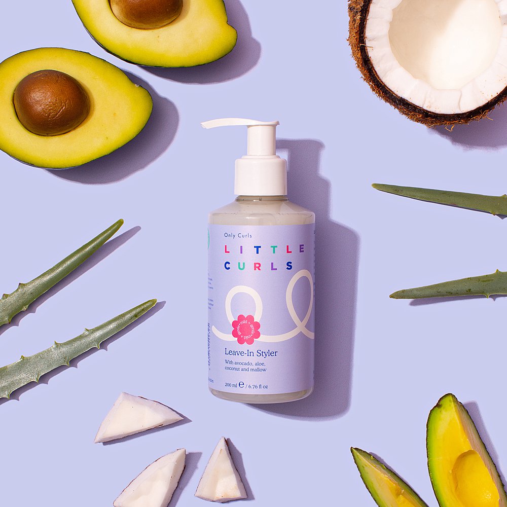 Little Curls colourful product photography for the launch of children