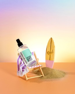 Colourful content creation for CUT BY FRED hair care. Styled product still life photography by HIYA MARIANNE content studio.