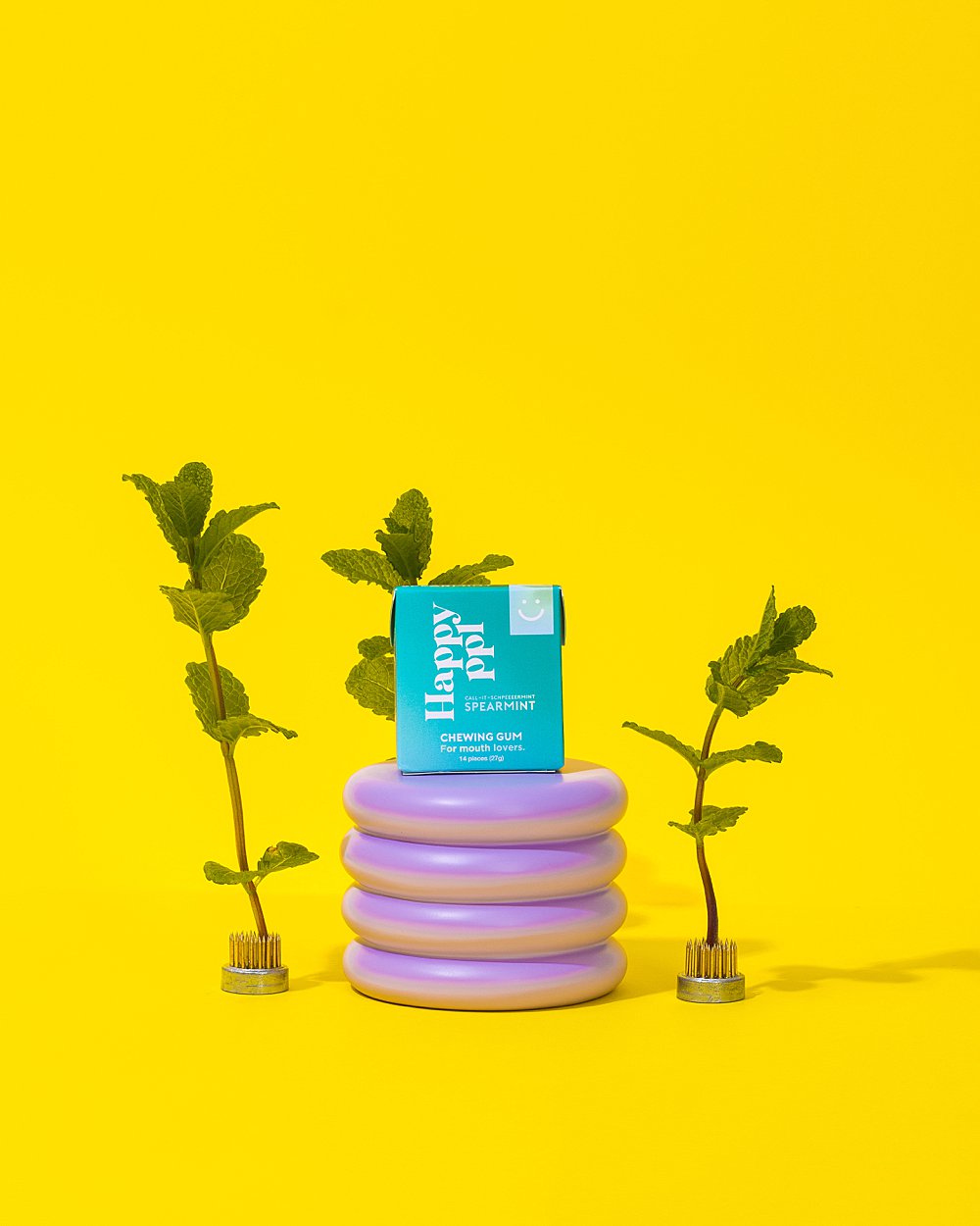 Colourful content creation for Happy Ppl xylitol gum. Styled product stills and lifestyle photography by HIYA MARIANNE.