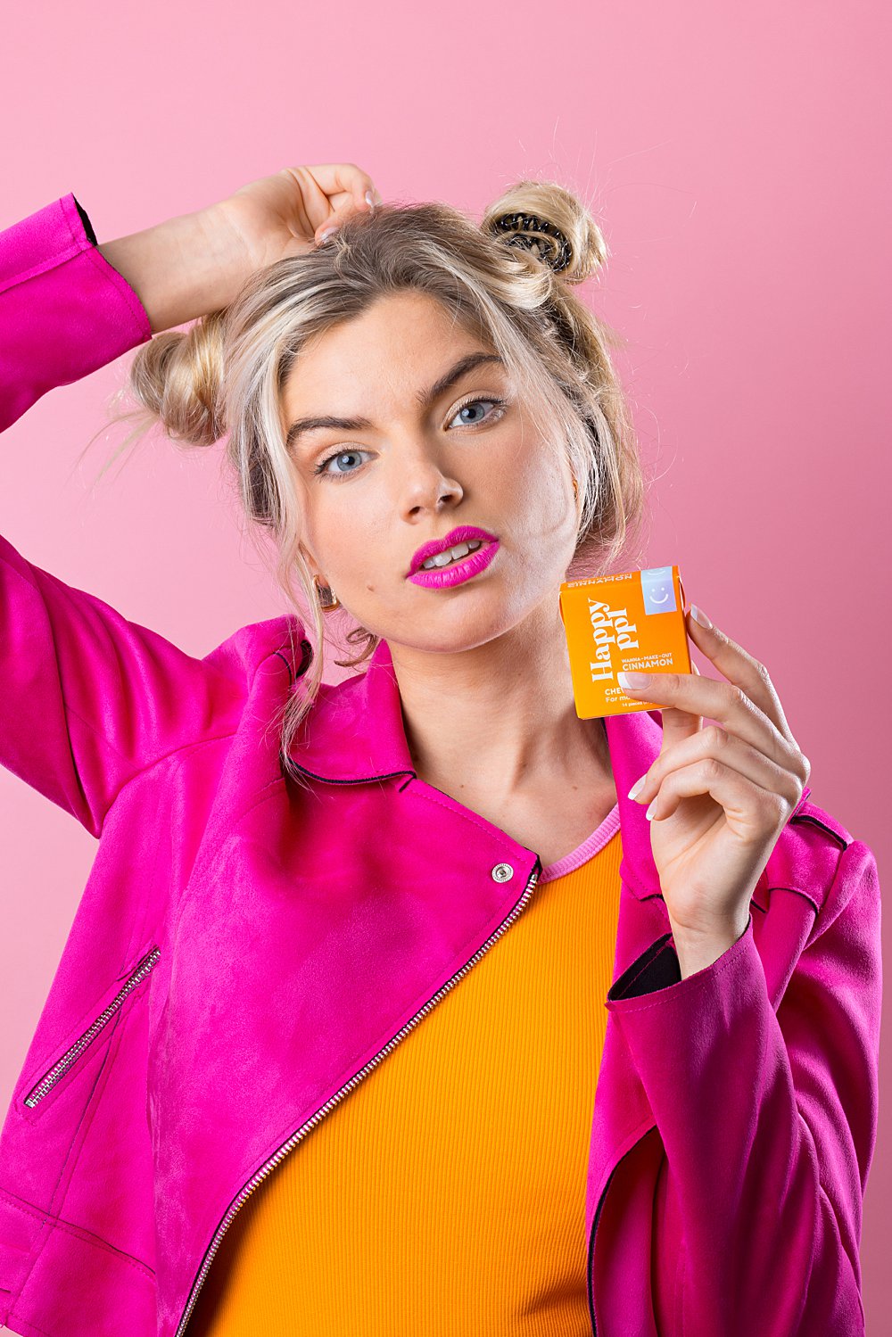 Colourful content creation for Happy Ppl xylitol gum. Styled product stills and lifestyle photography by HIYA MARIANNE.