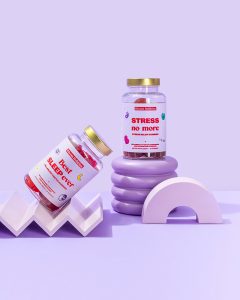 Colourful stills content creation for Bloom Robbins vitamins. Styled health product stills photography by HIYA MARIANNE.