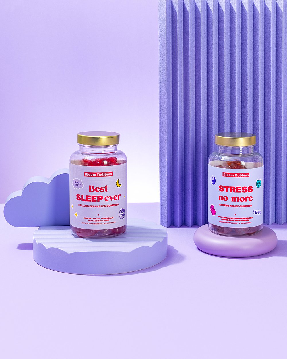 Colourful stills content creation for Bloom Robbins vitamins. Styled ...