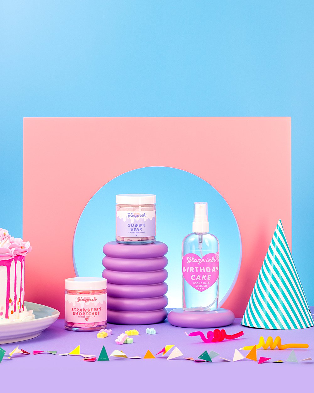 Colourful content creation and creative still life photography for cute skincare. Playful product photography, art direction and styling by HIYA MARIANNE._0001