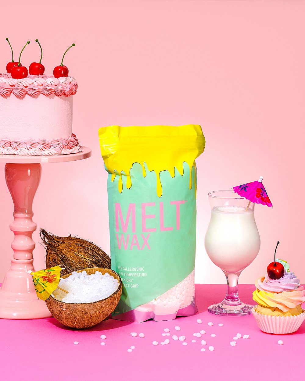 Melt Wax: colourful cake-core product photography for a waxing brand ...