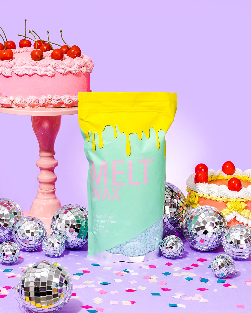 Colourful content creation for Melt Wax. Styled product still life photography by HIYA MARIANNE content studio.
