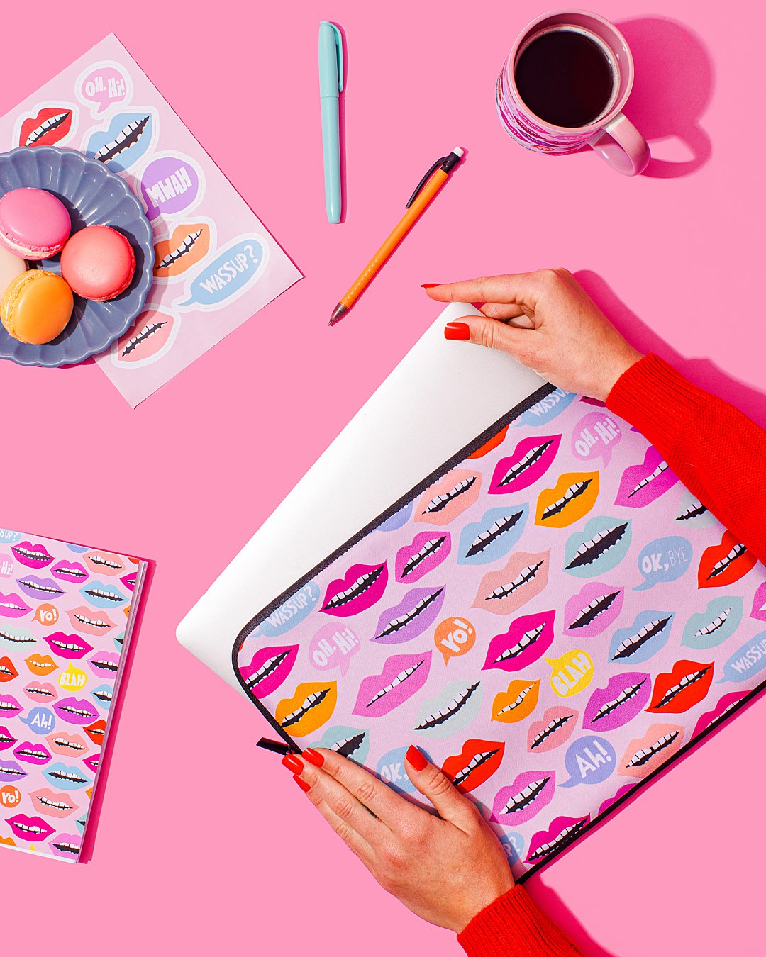 Colourful product photography for HIYA CREATIVE stationery accessories. Styled still life photography by HIYA MARIANNE.
