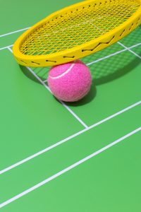 Tennis or badminton? Colourful collaboration of court photography backgrounds for CBL Backdrops. Styled product still life photography by HIYA MARIANNE photo production studio.