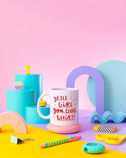 Colourful product photography for Arrow Gift Co greeting cards and gifts. Styling and still life photography by HIYA MARIANNE photo production studio.