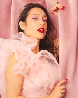 Pretty in pink themed model portrait shoot by HIYA MARIANNE