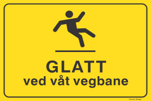 Glatt ved våt vegbane