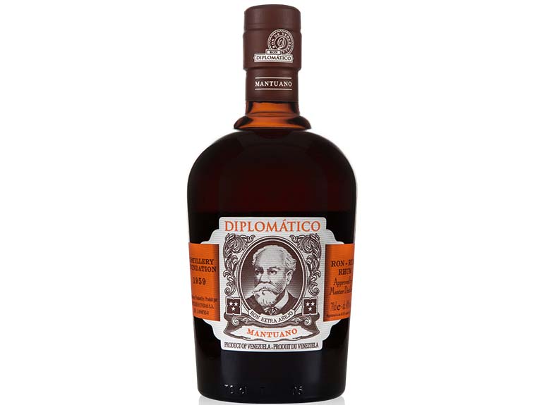 Fles Diplomatico Mantuano 8Y, donkere Venezolaanse rum met rijke smaak