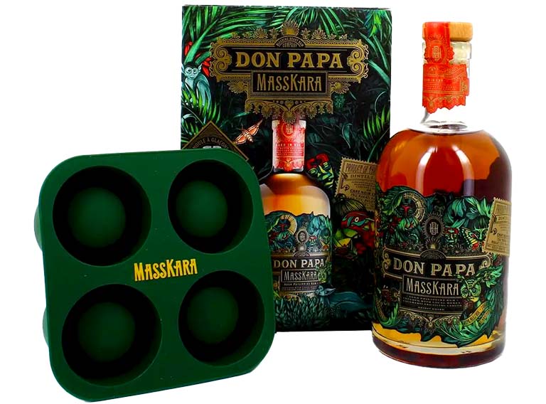 Don Papa MassKara 40° 70cl + Ijs Shot Glazen