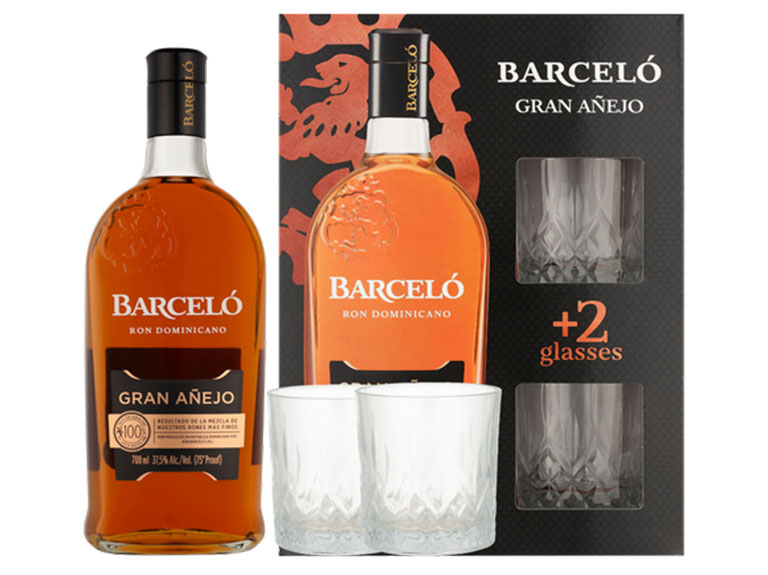 Barcelo Gran Anejo 37.5° 70cl Giftbox Met 2 Glazen
