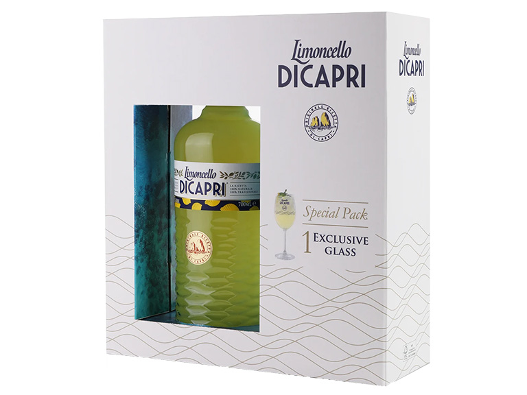 Limoncello Di Capri Giftbox met Glas 32° 70cl